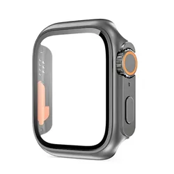 Premium Glass & Case Protector for Apple Watch - Screen Cover with Ultra Bumper (Original black)
