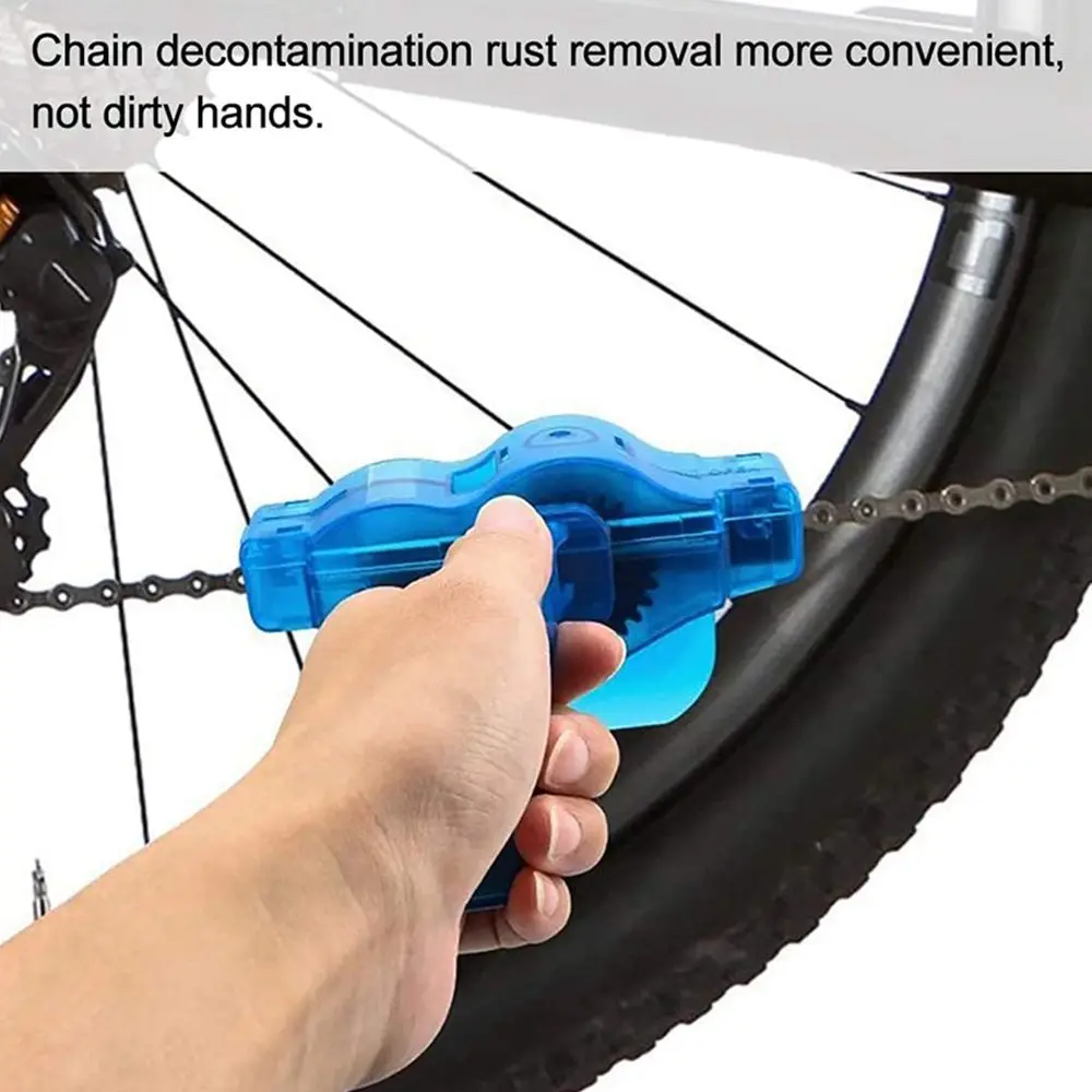 Bike Chain Cleaner Bicycle Chain Gear Wash Tool Kit Road Mountain Bikes Drivetrain Cleaning Brush Maintenance Kit 4 Piece Set bicycle cleaning kit