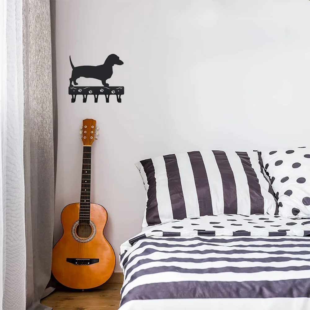 1pc wall Iron Crafts Key Rack Dog Leash Hanger - 9 inch Wide/6x5 inch Metal Wall Art Hook for Wall hanging Key holder 6