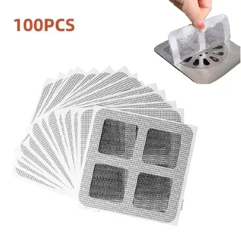 Catcher per capelli usa e getta Copri scarico per doccia Adesivi in rete, Adesivo per scarico a pavimento Copri doccia Cucina Lavandino del bagno Tappo per filtro 1