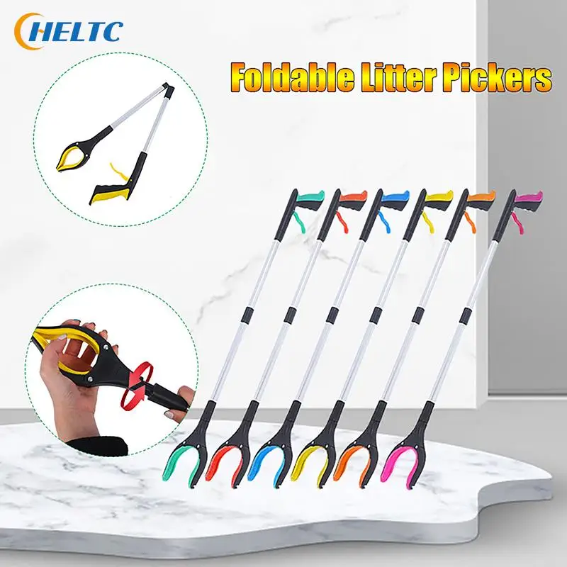 1 Pz 81Cm Clip Per Lettiera Pieghevole Portatile Manico Lungo Picker Arm Extender Garden Garbage Grabber Pick Up Tools
