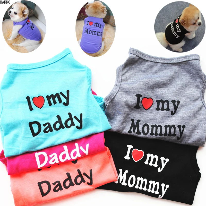 Leuke Gedrukt Zomer Huisdieren T-shirt Puppy Hond Kleding Kat Vest Katoenen T-shirt Pug Kleding Kostuums Hond Kleding Voor kleine Honden