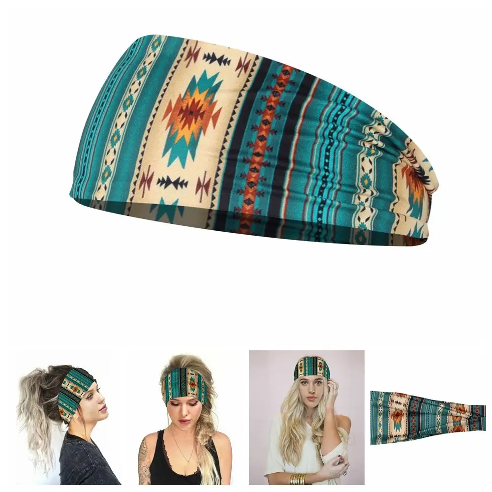 Pattern Men Women Sweat Absorbing Stretchable Anti-Slip Yoga Hair Bands Sports Headband Running Hairband Fitness Sweat Bands sports headbands