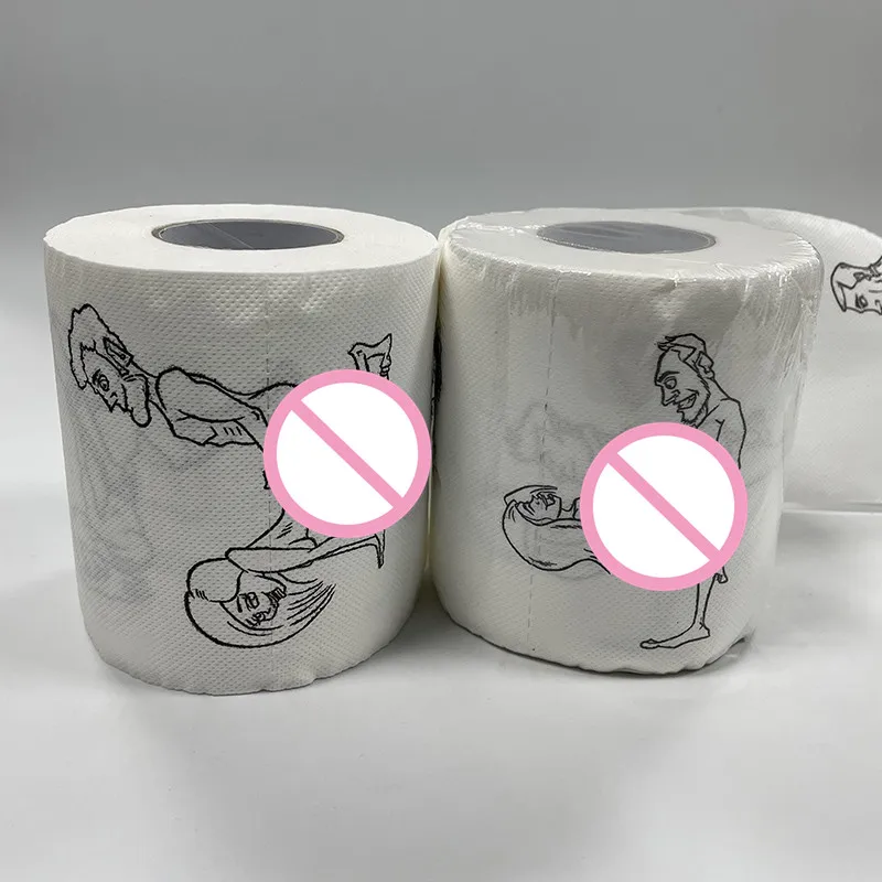 1 roll Fashion Funny Toilet Paper Bulk Rolls Bath Tissue Bathroom Soft 3 Ply Household Fun Noverlty Papers