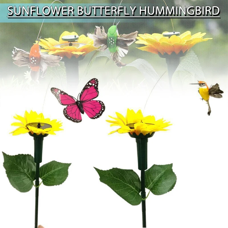 

Garden Decoration Solar Powered Dancing Fluttering Butterflies Flying Humming Bird Garden Yard Outdoor Home Decoration Ornament