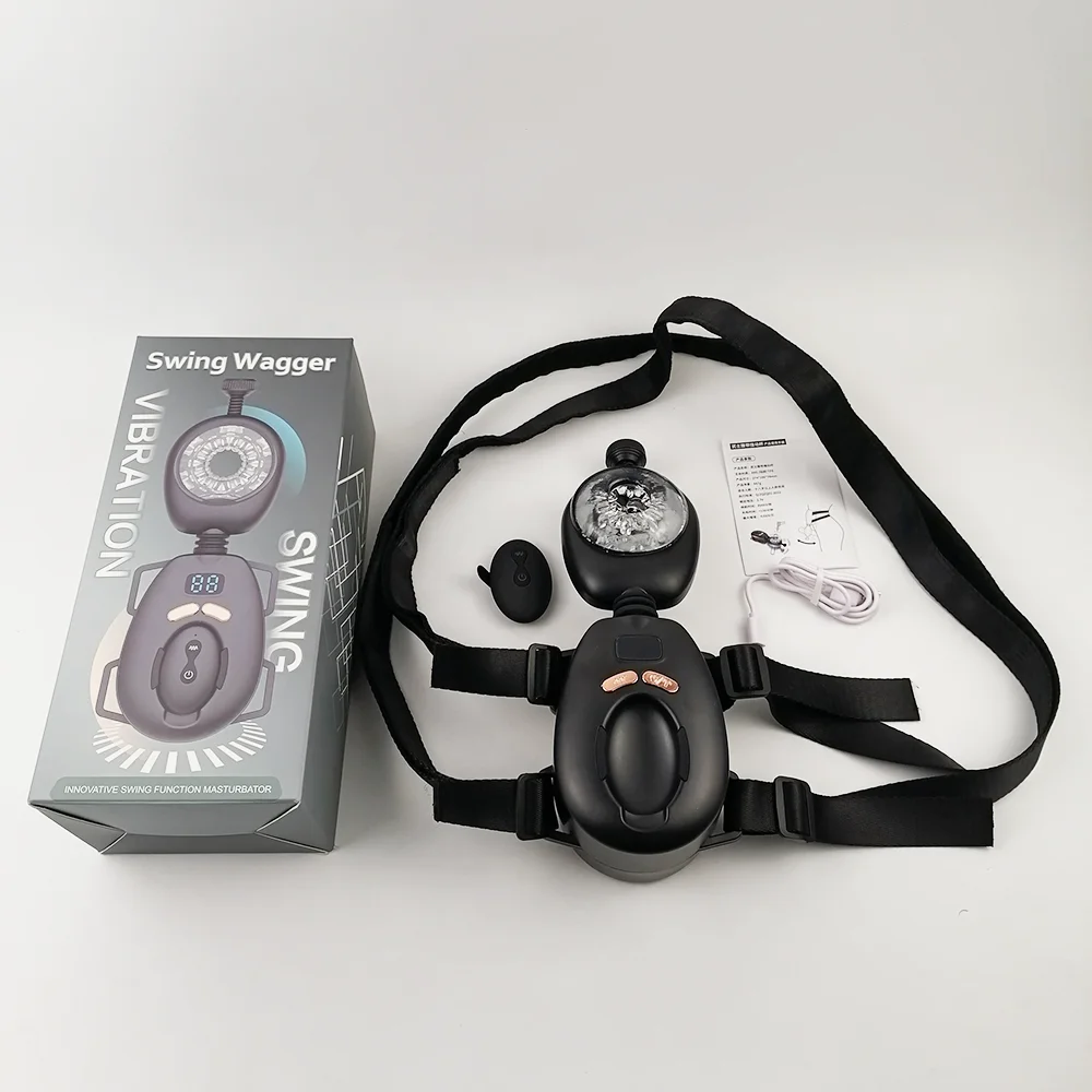 Automatic Male Masturbator,with Wearable Belt,Remote Control Hands-free Thrusting Vibrating Pocket Pussy Stroker,Adult Sex Toys