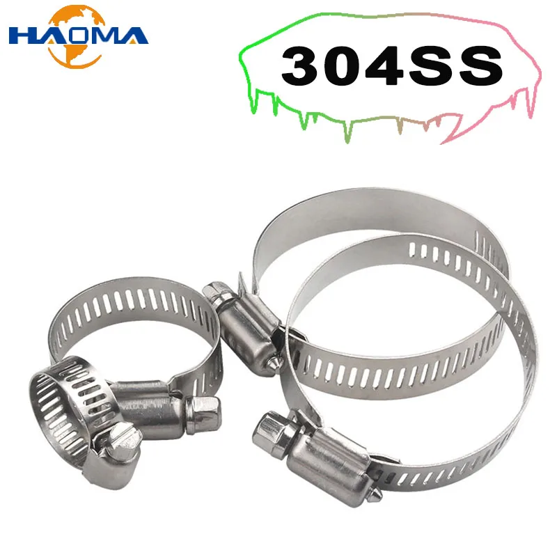 1/2/4pcs 8 to 254mm 304 Stainless Steel Adjustable Drive Hose Clamp Fuel Line Worm Size Clip Hoop Hose Clamp