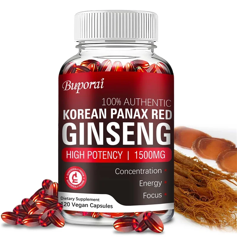 Korean Red Panax Ginseng Supplement-Enhances Energy, Strength, Vitality and Performance for Men and Women