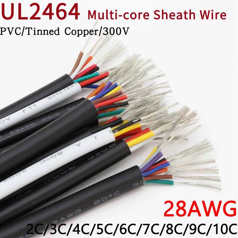 5M 28AWG UL2464 revestido de alambre de canal de Cable de línea de