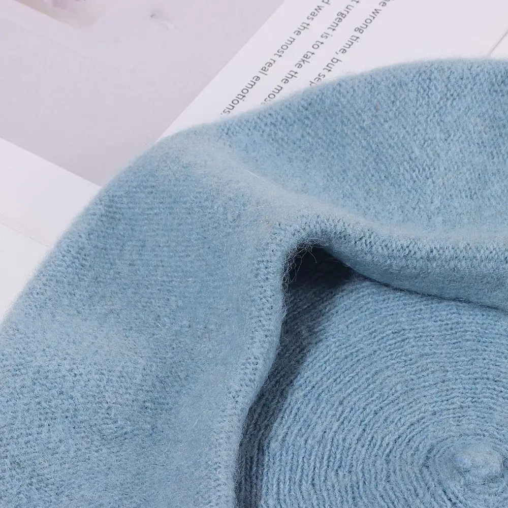 Wolle Baskenmütze Hüte Frauen Winter Französisch Hut Mädchen Einfarbig Mode Herbst Winter Baskenmütze Hut Für Frauen Flache Kappe Hut Filz Berets – Detail 4