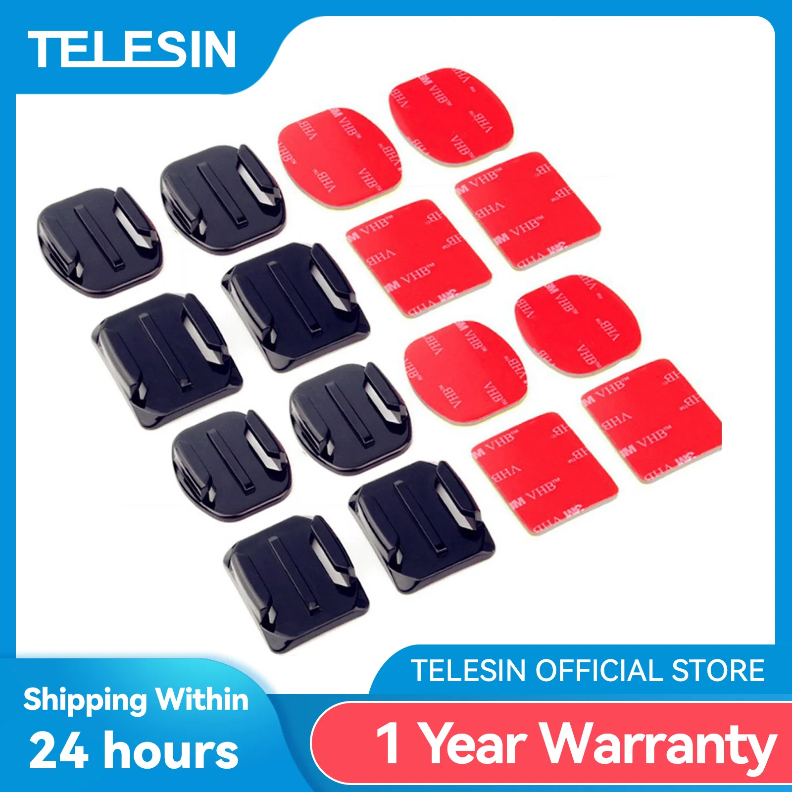 

TELESIN 8 шт. плоские и изогнутые клейкие стикеры для крепления шлема для GoPro Hero SJCAM Xiaomi Yi EKEN аксессуары для спортивной камеры