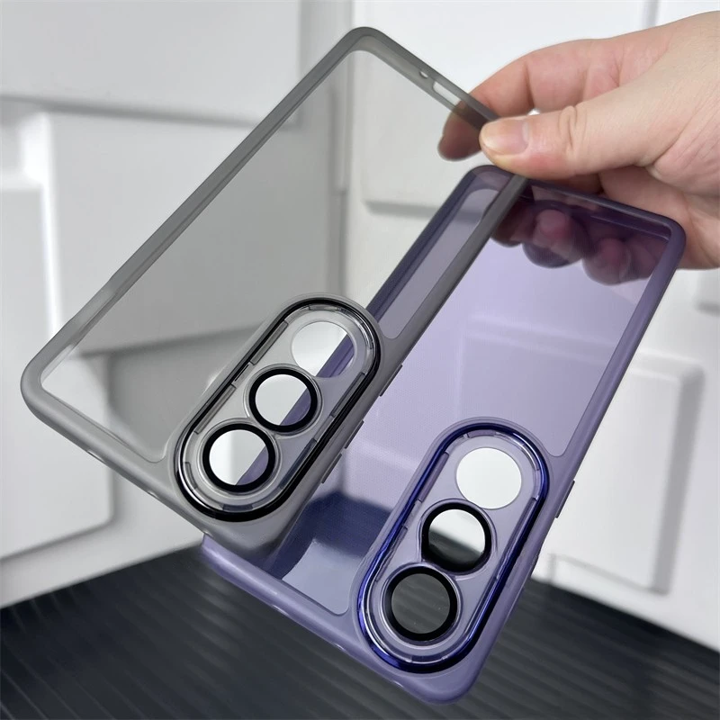 Luxury Acrylic Glass Lens Film Phone Case - Soft Silicone Back Cover