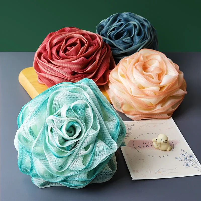 Soft Mesh Bath Sponge Ball Elastic Mesh Design Body Cleaner Exfoliating Bath Flower Nylon Cleaning Brush Bath Puff Body Cleaning