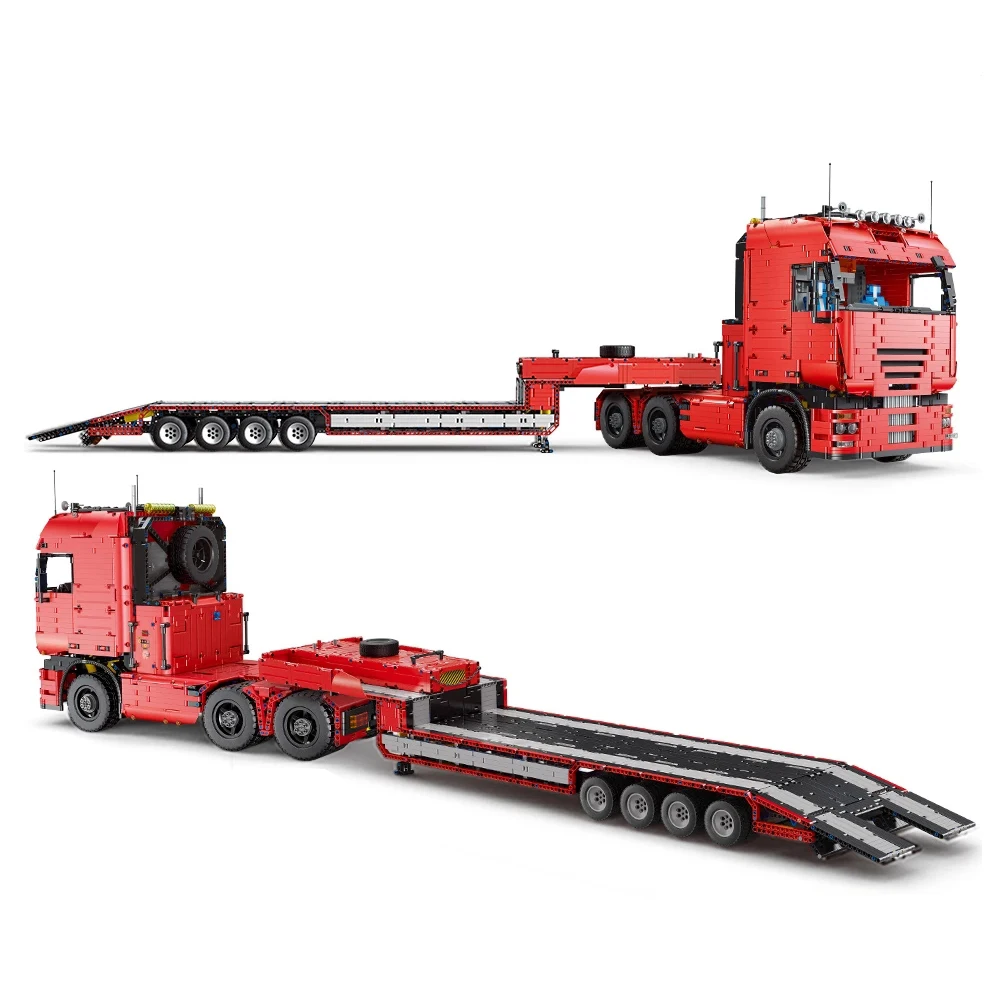 

MOULD KING 19005 Remote Control High-Tech Truck Toys MOC-2475 Engineering Container Tractor Trailer Drag Board Building Blocks