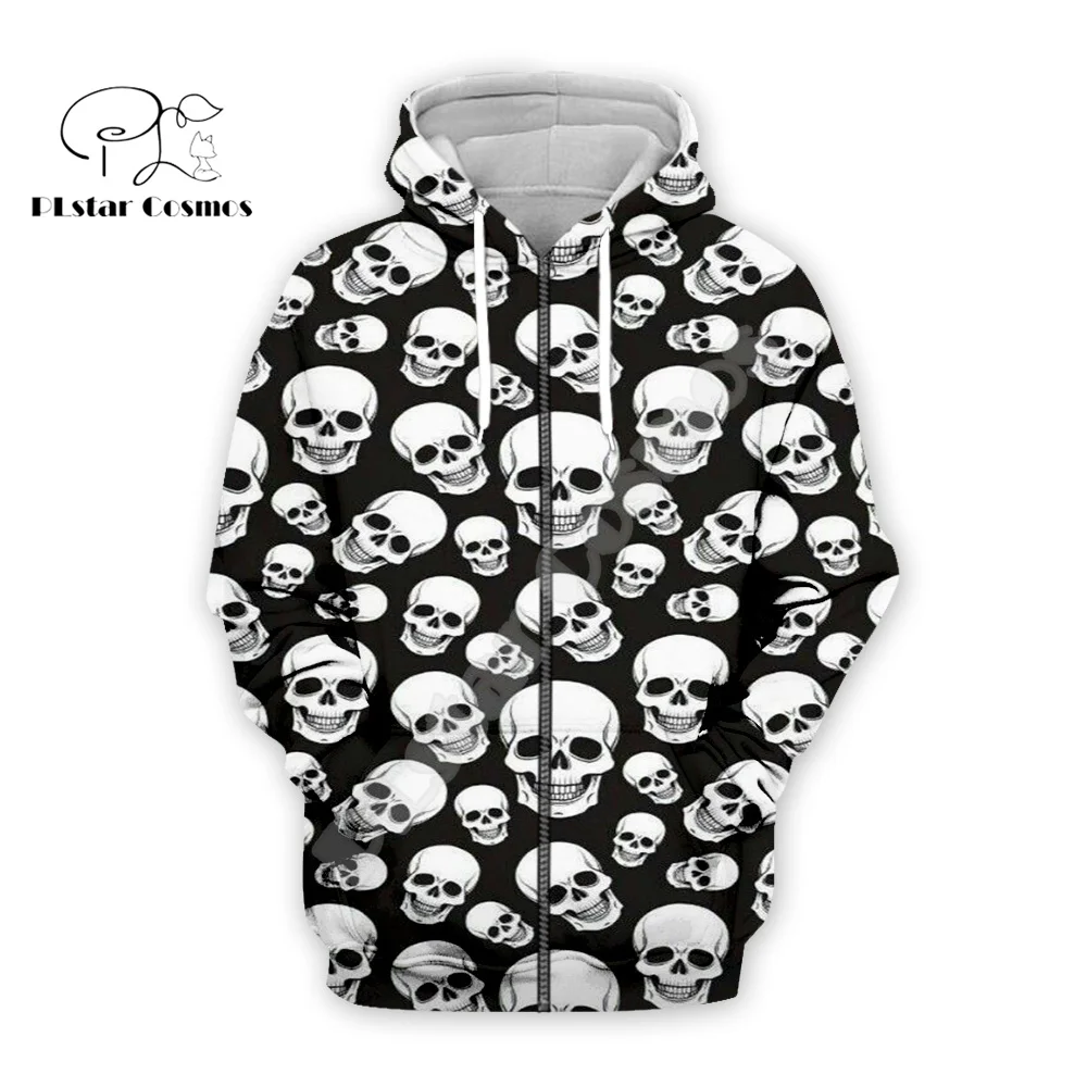 Halloween Pumpkin Skull Ghost Tattoo Retro Colorful Tracksuit Harajuku Pullover 3DPrint Streetwear Casual Jacket Funny Hoodies R