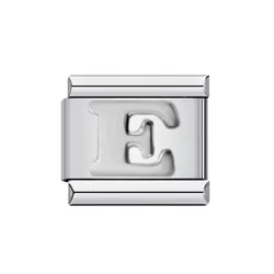 Silver 26 - Letter A - Z Custom Charm Bracelet in Italian Stainless Steel (E)