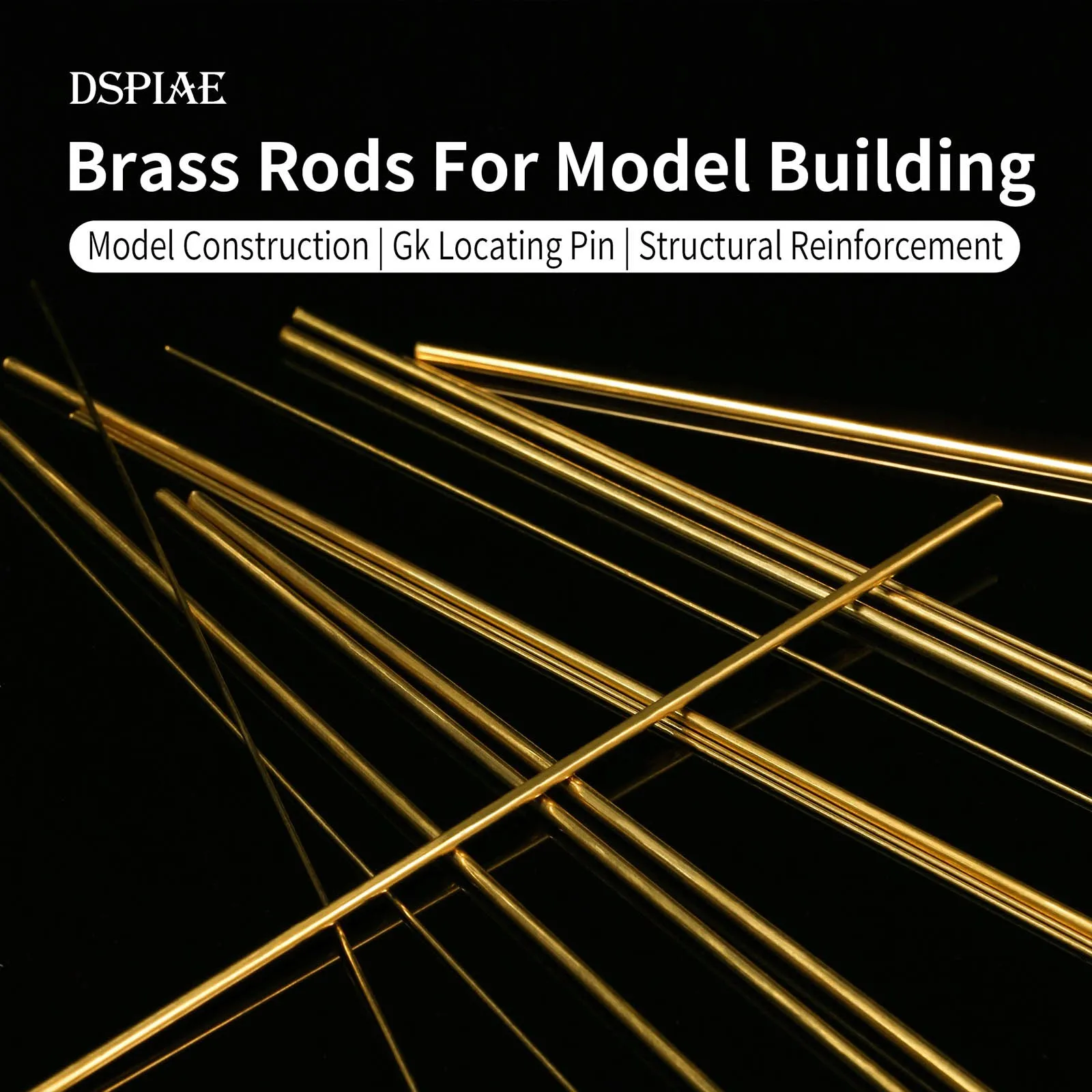 New Dspiae BB(05-30) Series Brass Bars for Modeling 0.5mm 1.0mm 1.5mm 2.0mm 2.5mm 3.0mm Gold Lead Free Solid Brass Rods 3