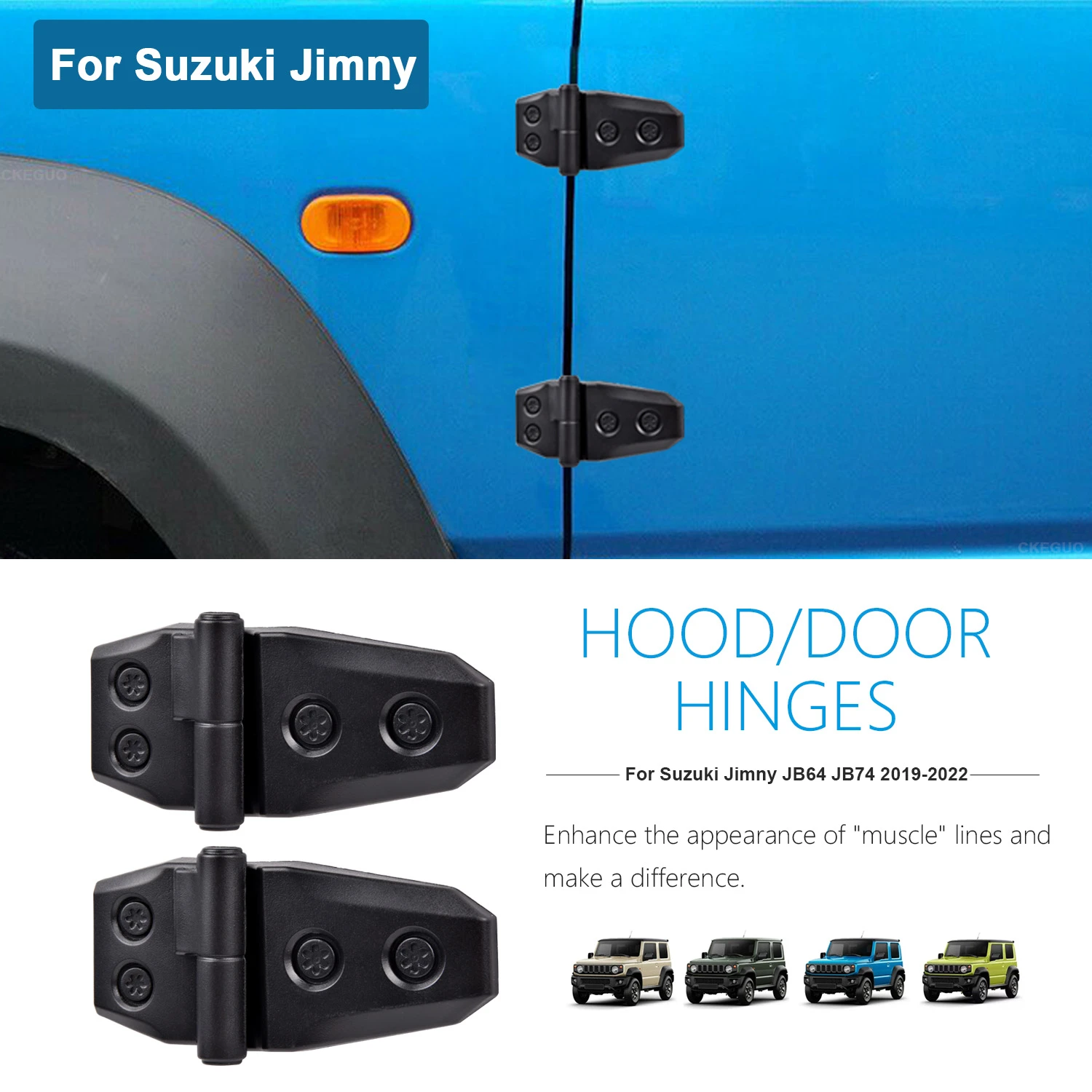 For Suzuki Engine Hood Door Hinge Decoration Cover Trim For Suzuki Jimny JB64 JB74 2018-2020 Exterior Accessories Car Sticker custom bumper stickers