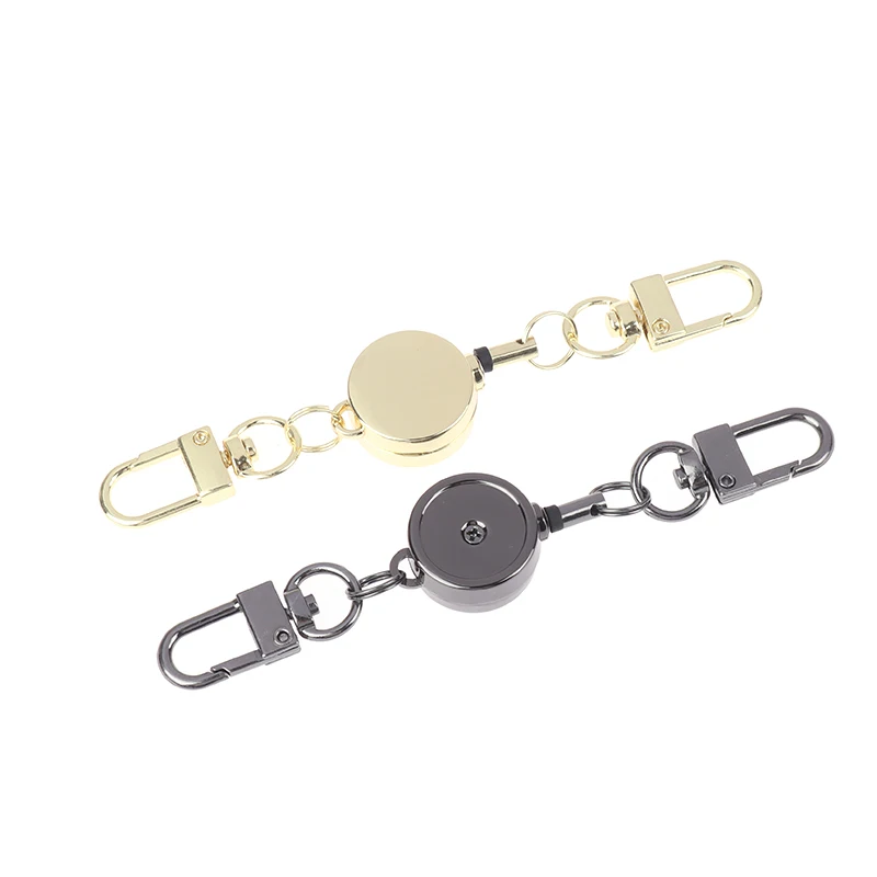 Anti-theft Retractable Key Holder Metal Easy-to-pull Buckle Rope Elastic Keychain Sporty Retractable Key Ring Nurse Accessories