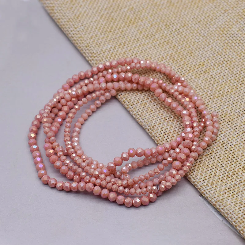Rose Red Faceted Rondelle Glass Spacer Beads