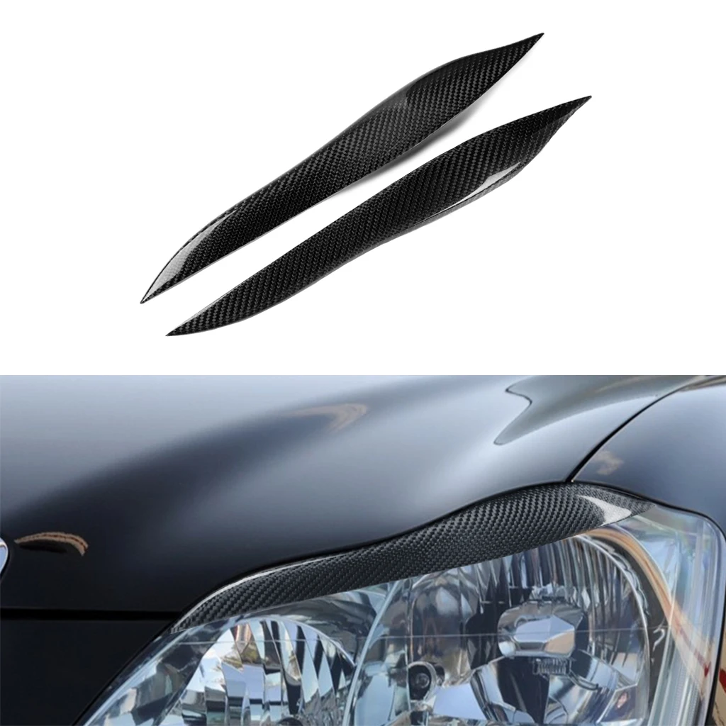 

1pair Real Carbon Fiber Car Headlights Eyebrow Eyelids Trim Cover For Toyota Crown 2005 2006 2007 2008 2009 Car Accessories