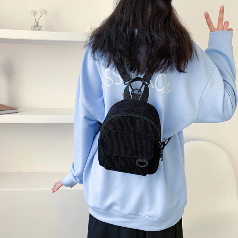 5PCS Mini Backpack Ladies Cute Commuter Student Everything Backpack Solid Color Large Capacity Travel Bag Wholesale