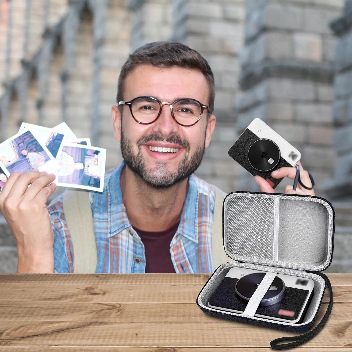Instant Camera Printer Case Case Compatible with KODAK Mini Shot 3 Retro/All-New Mini Shot 3/3 Retro Square Instant Camera