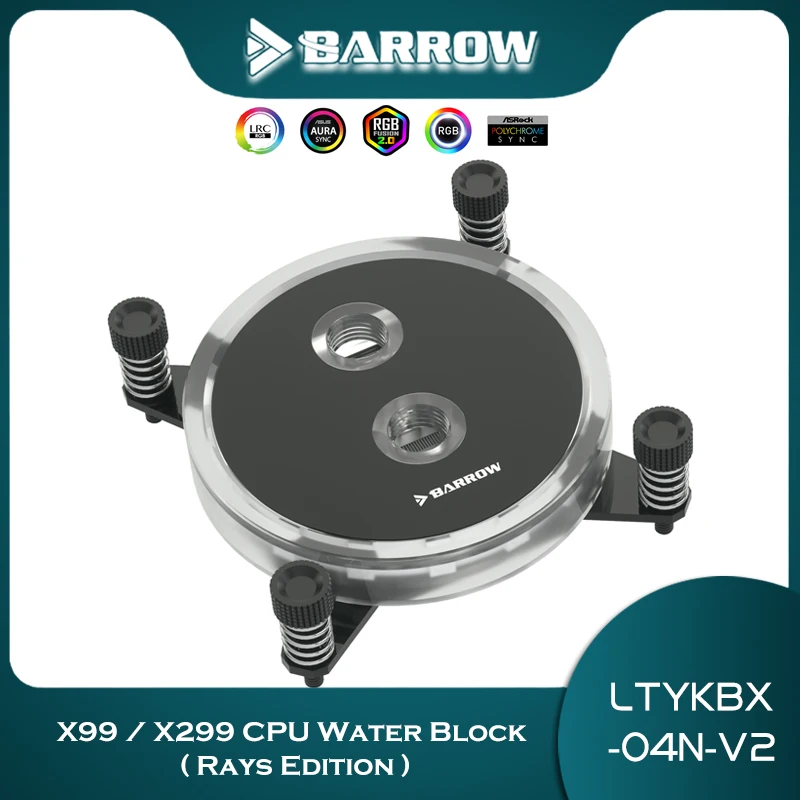 

Barrow 1700 CPU Water Cooler For Intel LGA 115X 1200 20XX GPU Block Copper 0.4mm Waterway Acrylic 5V ARGB LTYKB-04I
