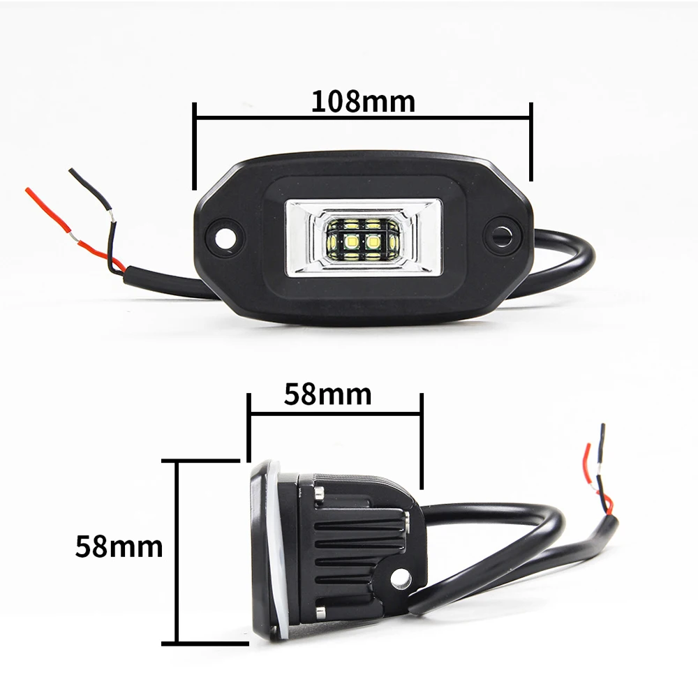 4,3 Zoll LED-Arbeitslichtleiste, Einbaumontage, LED-Flutlicht, Nebelscheinwerfer für 4 x 4 Off-Road, Jeep, SUV, UTV, Boot, Motorrad – Detail 6