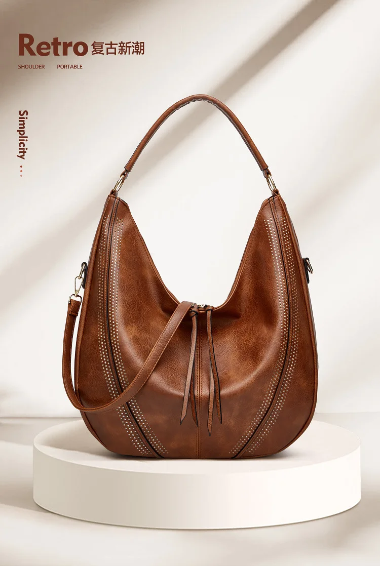 

2024 New Arrivals Women's Versatile Fashion Luna Bag Large High Qulity Leather Shoulder Bag Large tote