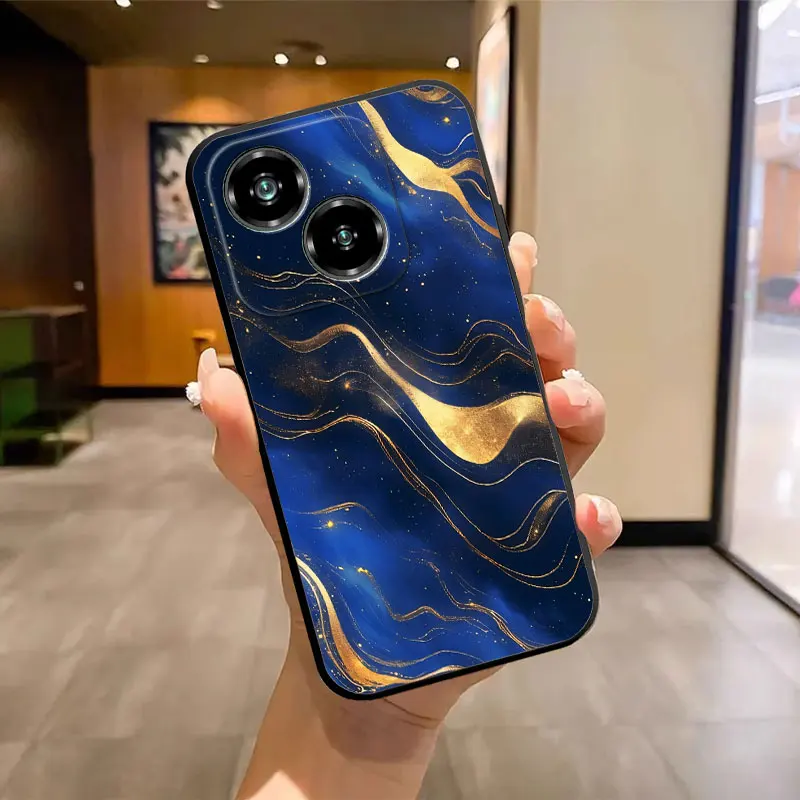 Fashion Soft Silicone Shockproof Butterfly Marble Black TPU Phone Case