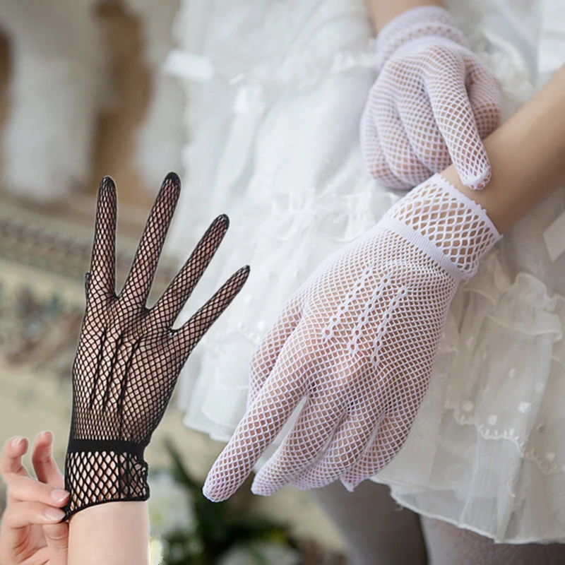 Pair Hot Sale Fishnet Mesh Glove Fashion Women Lady Girl Glove