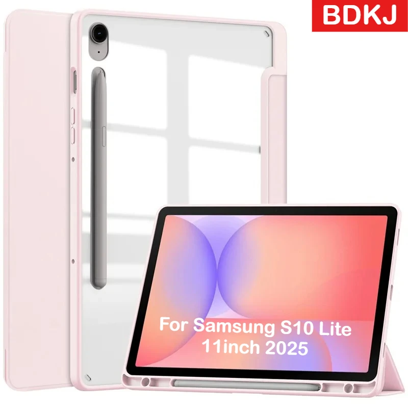 Premium HD Acrylic Tablet Case with Pencil Holder - Enhanced Protection Cover