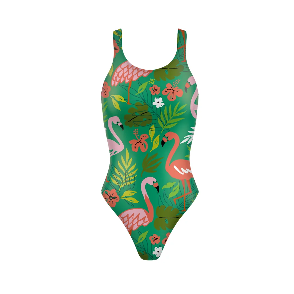 Ladies One Piece Sexy Back Swimsuit Summer Push Up Sports Swimsuit Bodysuit Training Swimwear Monokini Beach Bbathing Suit