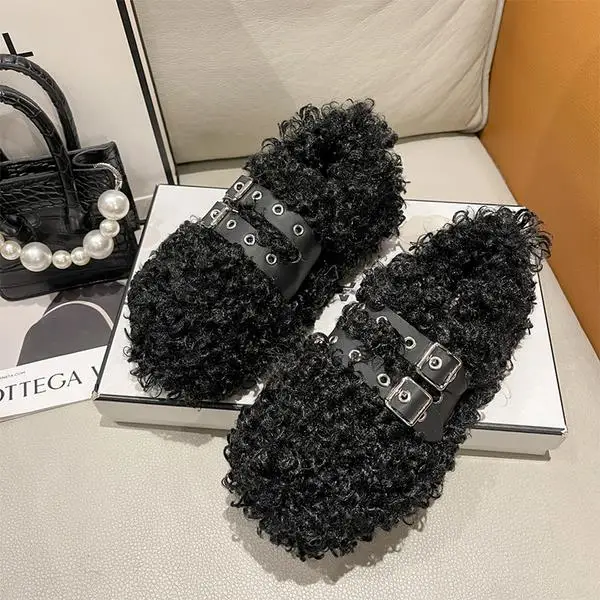 

Туфли женские на меху, повседневные кроссовки, круглый носок, платформа, клоги, криперы, Мокасины, зимняя базовая ткань на шнуровке, 2023