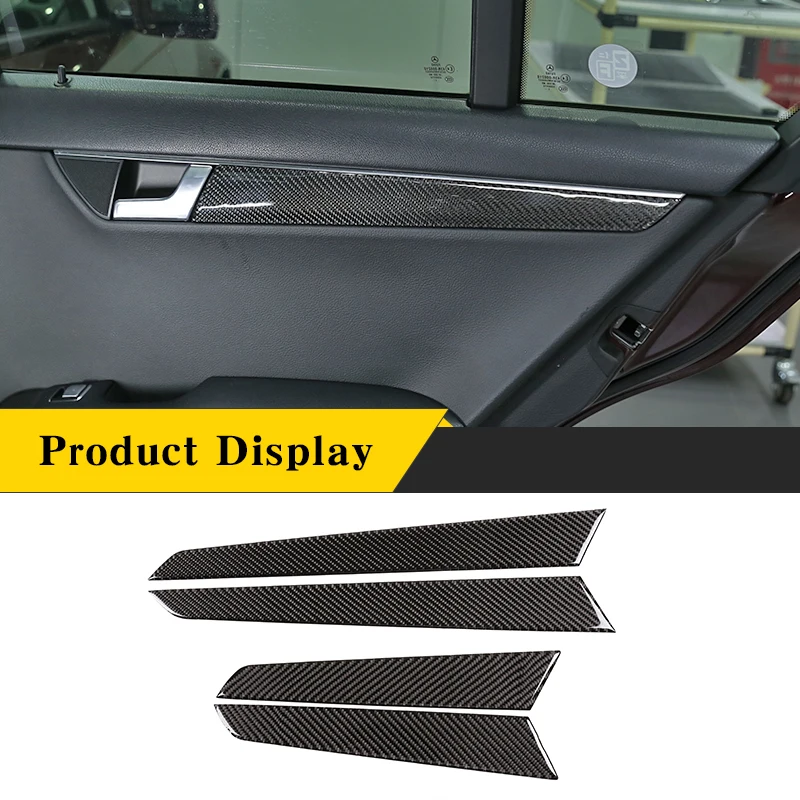 

For Mercedes-Benz C-Class W204 2007-2013 3K Real Carbon Fiber （Soft） Car Inner Door Panel Trim Sticker Car Interior Accessories