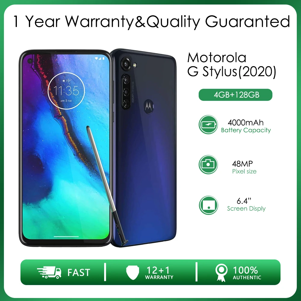 Motorola Moto G Stylus（2020） Refurbished Original Unlocked Phone 4gb