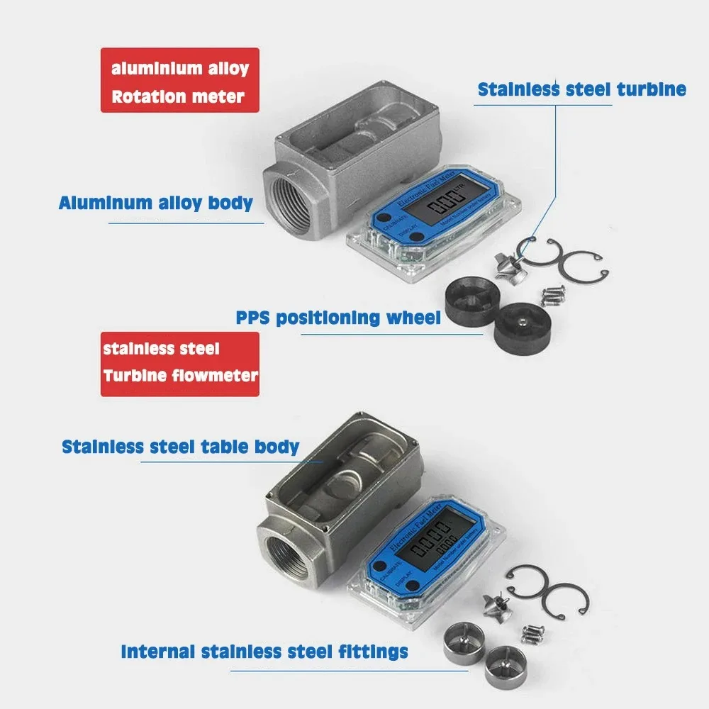 Digital Turbine Water Flow Meter Flowmeter Gauge PCB Electronic Flow Indicator S