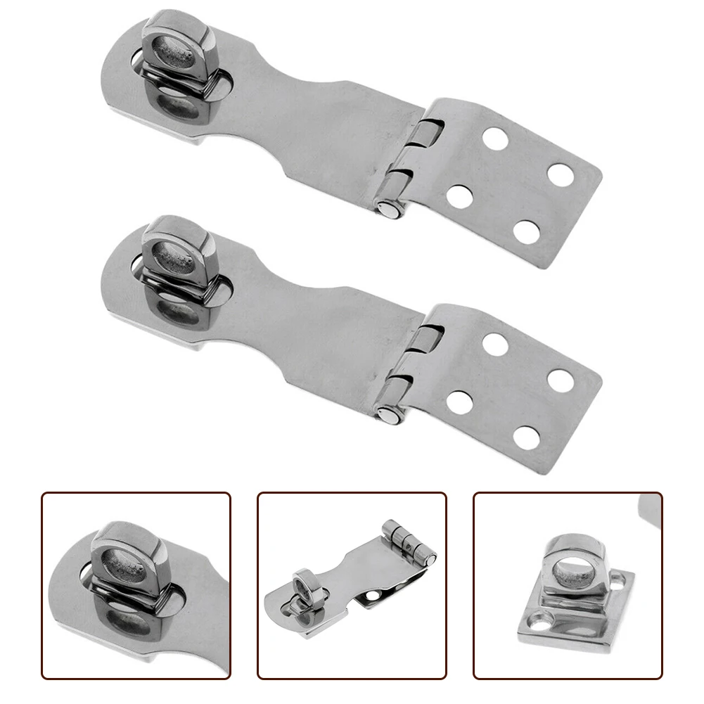

2Pcs 65mmX24mm 2.5-Inch Swivel Safe Hasp Latch Marine Hardware Stainless Steel Swivel Safety Buckle Latch