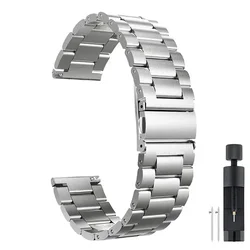Stainless Steel Replacement Bracelet - Premium Watchband, Adjustable 20 - 22mm Metal Strap - 22mm COROS PACE 3 (Silver)