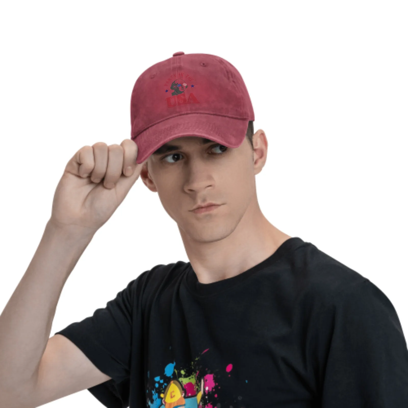 Party In The Usa Hat Adjustable Baseball Cap Cotton Cowboy Hat, Fashionable for Man Woman