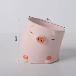 Charming Cartoon Animal Succulent Planters - Cute Decor (Head tilt pig)