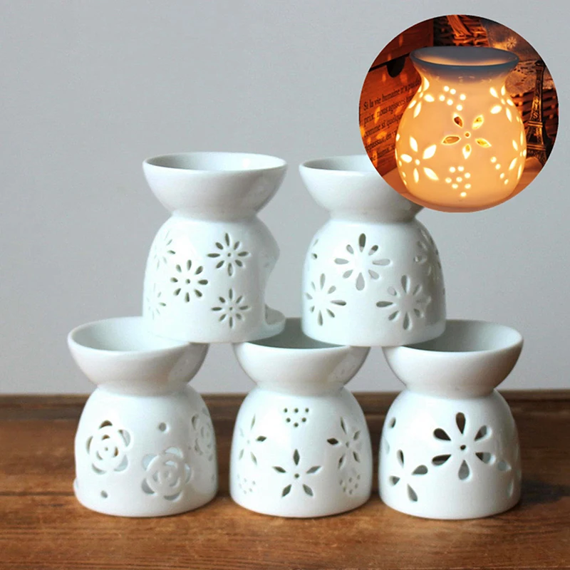 

Ceramic Crafts Aroma Burner Handmade Hollow Flower Pattern Essential Oil Burner Candle Lamp Many Style HomeOffice Crafts Decor