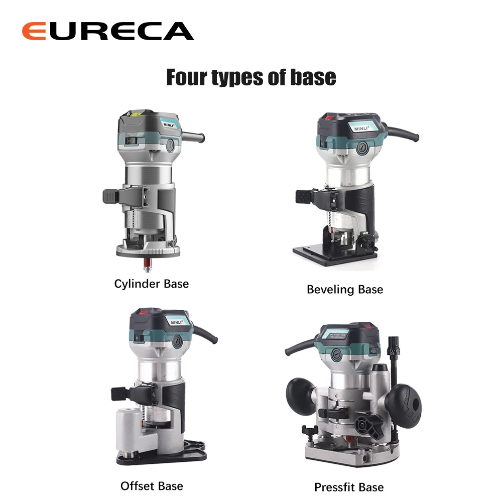 710w 30000r/min Woodworking Trimming Machine Wood Router Tool Combo Kit