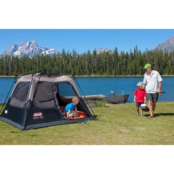Coleman Camping Tent, 4 Person Weatherproof Tent with WeatherTec Technology, Double-Thick Fabric, Sets Up in 60 Seconds 2