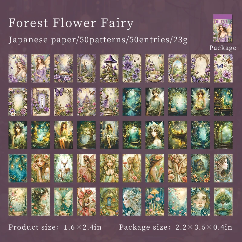 50-Piece Vintage Scrapbooking and Crafting Decor Sticker Set
