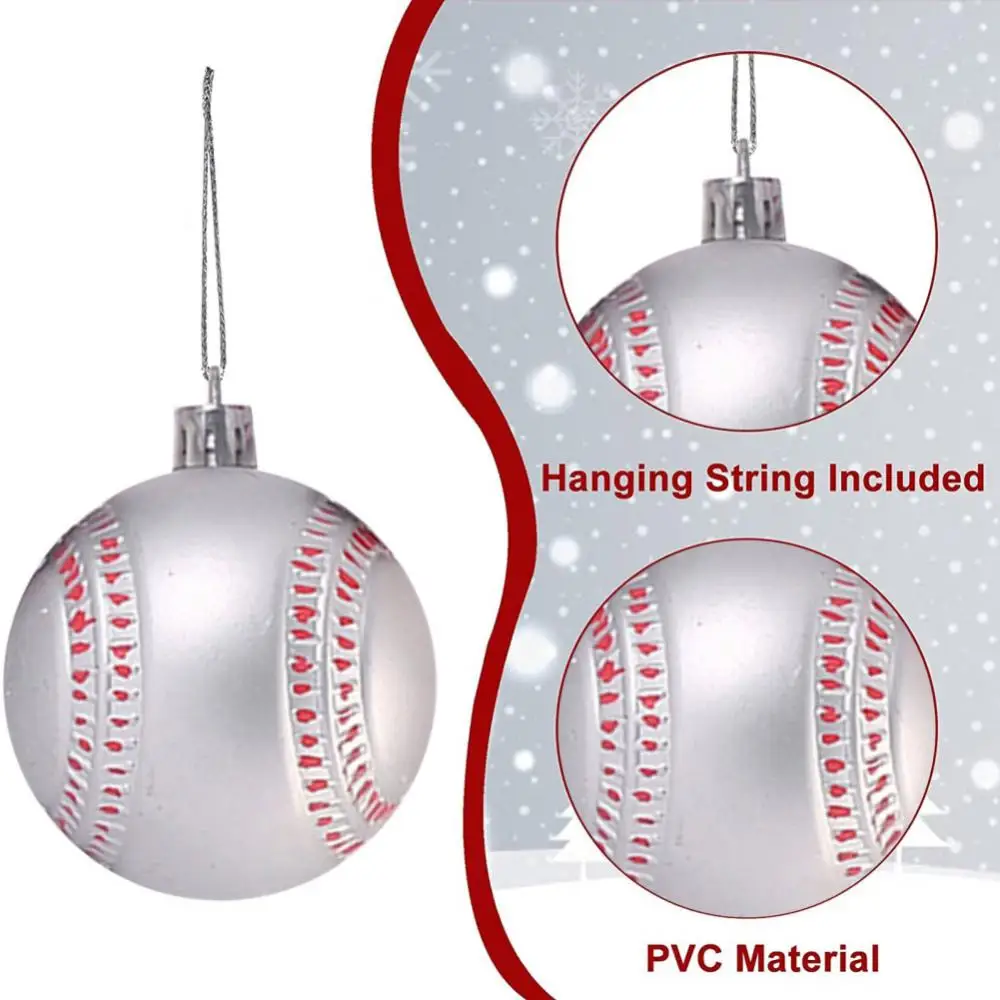 Christmas Ball Ornaments Four Sports Football Basketball Rugby Baseball Hanging Ornament Christmas Tree Pendant New Year Decor