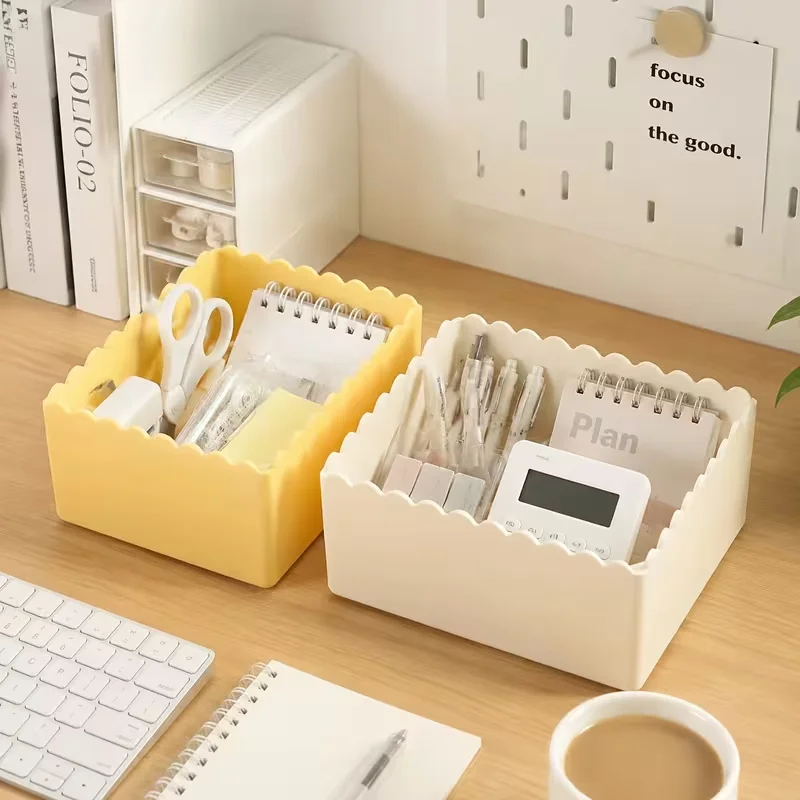 Clear Plastic Makeup and Office Desk Organizer with Drawers