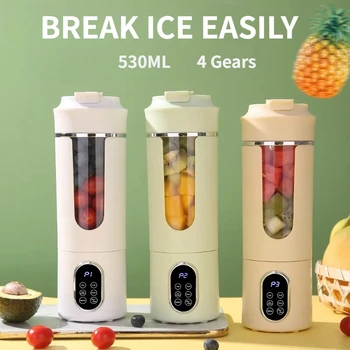 New 530ml Portable Juicer Wireless USB Charging Crushed Ice Electric Juicing 12 Blade 4 Gears 7.4V Mini Fresh Juice Blender 1