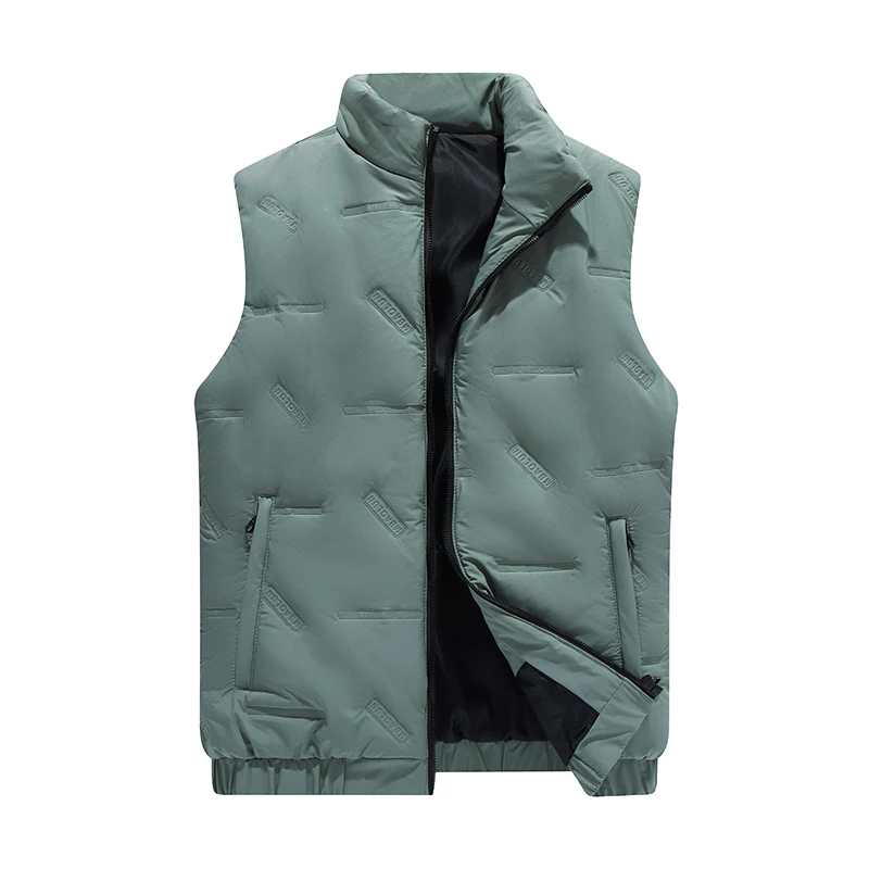 Standing Collar 2024 Winter New Patchwork Zipper Pocket Elastic and Fashion Solid Color Versatile Casual Sleeveless Cotton Vest